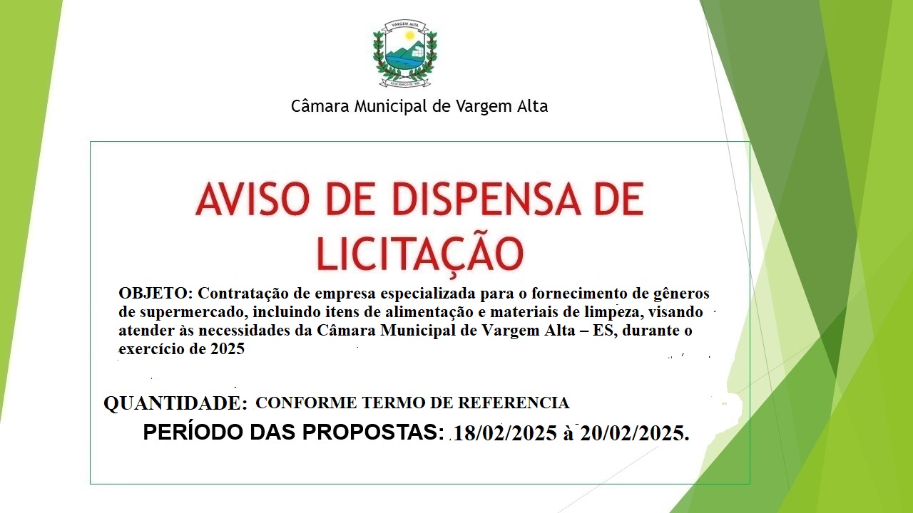 AVISO DE DISPENSA 0004/2025