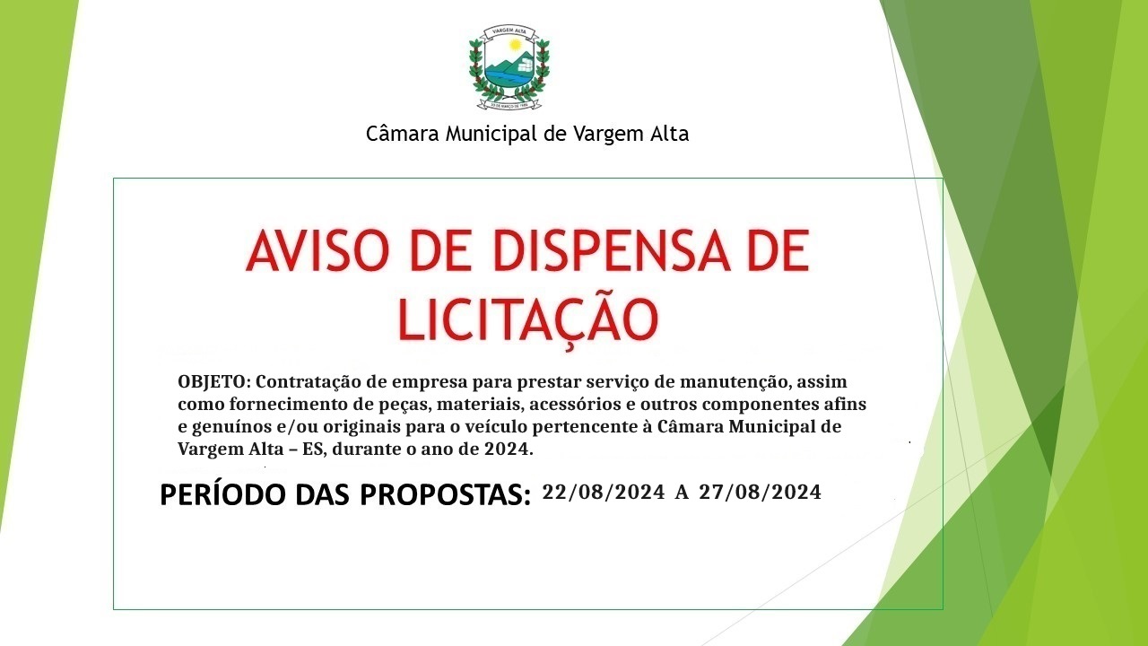 AVISO DE DISPENSA DE LICITAÇÃO 0014/2024 