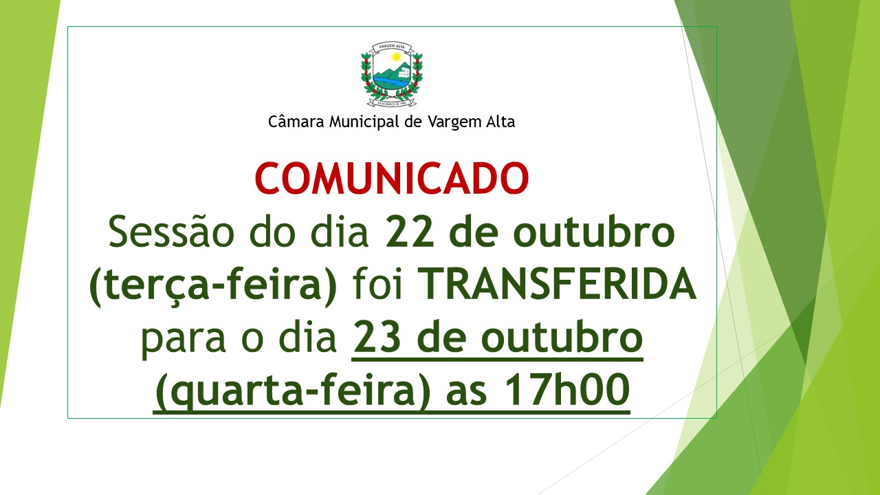 SESSÃO DIA 23 DE OUTUBRO AS 17H00